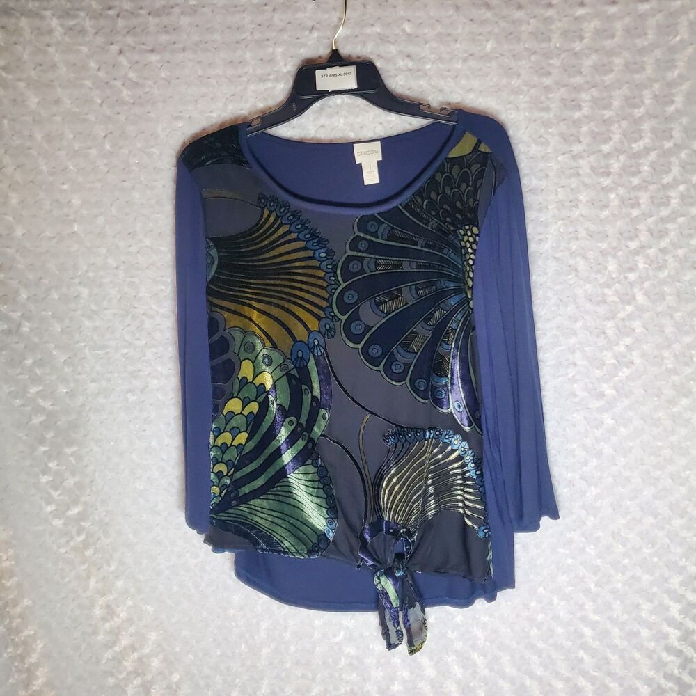 Vintage Navy Blue Long Sleeve Lightweight Pullover Size XL